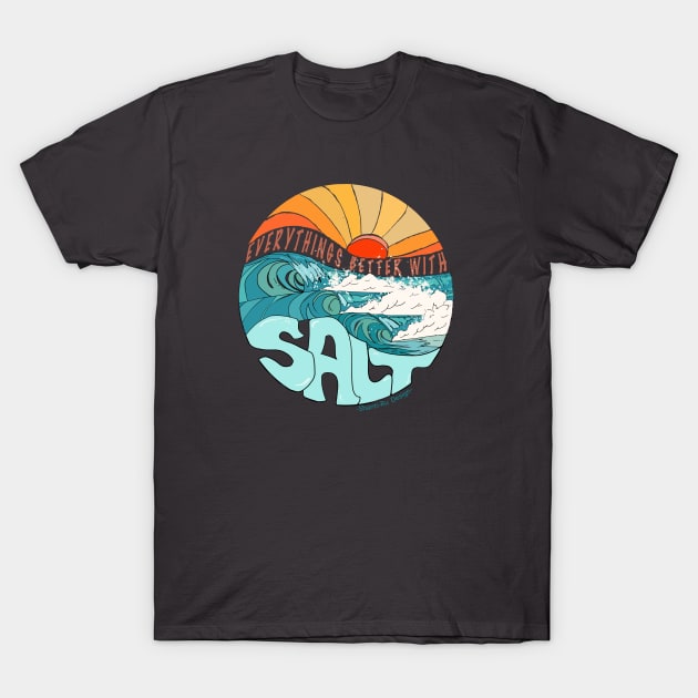 Surfer Retro sunset Graphic surf beach art ocean wave design surfing T-Shirt by Shanti-Ru Design